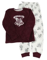 Vínovo-bílé chlupaté pyžamo - Harry Potter Primark