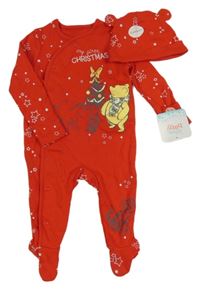 Nové - 2 set - červený overal s Púem + čepice Dunnes Stores 
