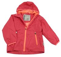 Ružová šušťáková funkčná jarná bunda s kapucňou