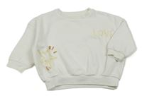 Biela oversize mikina s nápisom a hviezdami George