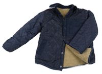 Tmavomodrá šusťáková zateplená prošívaná bunda M&S