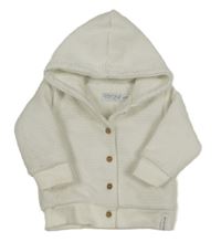 Smetanová vzorovaná propínací zateplená mikina s kapucí Dirkje