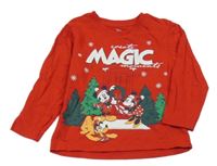 Červené tričko s Mickeym a Minnie Disney