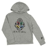 Šedá melírovaná mikina s potiskem a kapucí - Harry Potter