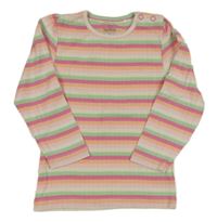 Barevné pruhované žebrované triko Topomini