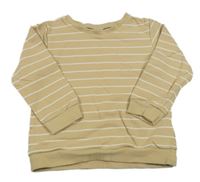 Béžovo-biela pruhovaná mikina H&M