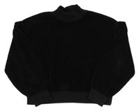 Čierna rebrovaná zamatová crop mikina S. Oliver