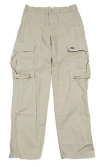 Smotanové plátenné nohavice s vreckami Zara