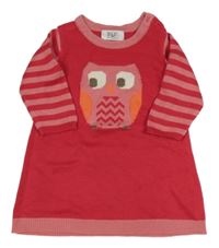 Tmavorůžové svetrové šaty se sovou F&F