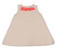 Svetloružové melírované šaty s 3D tylovymi kvety C&A