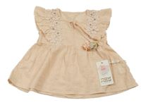 Nové - Marhuľová tunika s čipkou a kamienkami