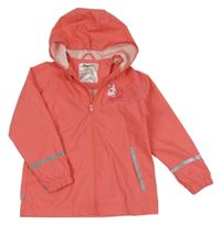 Korálová nepromokavá bunda s jednorožcom a kapucňou Lupilu