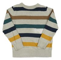 Sivo-modro-zeleno-hnedý pruhovaný ľahký sveter C&A