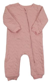 Růžový vzorovaný teplákový overal Matalan