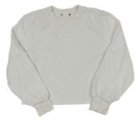 Biela crop mikina