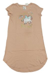 Staroružová nočná košeľa s jednorožcom H&M