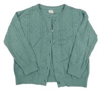 Zelený perforovaný prepínaci ľahký sveter H&M