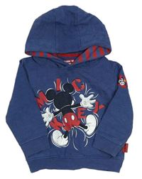 Tmavomodrá melírovaná mikina s kapucňou a Mickeym zn. Disney