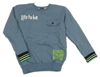 Sivá slabá mikina s nápisom