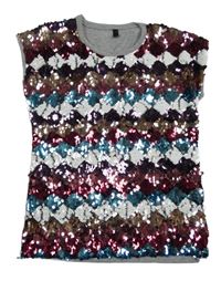 Sivo-farebné tričko s překlápějícími flitre