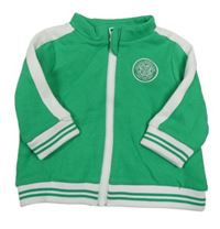 Zeleno-biela prepínaci mikina s výšivkou