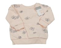 Nové - Světlerůžová květovaná mikina Primark