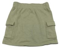 Khaki tepláková cargo sukně New Look