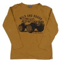 Hnědé triko s autem Dopodopo