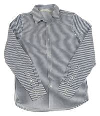 Tmavomodro-biela pruhovaná košeľa H&M