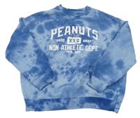 Modrá batikovaná mikina s nápismi a Snoopym H&M