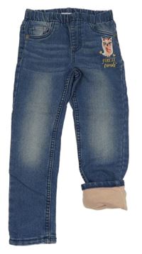 Modré podšité rifle se sovou Kiki&Koko