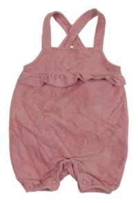 Ružové rebrované zamatové na traké kraťasy Ergee