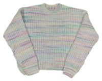 Farebný melírovaný crop sveter Page one young