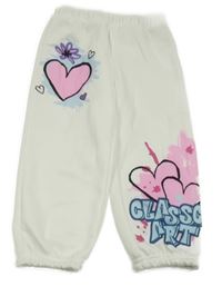 Biele tepláky so srdiečkami Shein