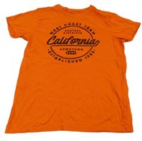 Pomerančové tričko s nápismi Primark