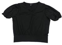 Černé žebrované crop tričko New Look