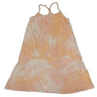 Meruňkovo-ružovo-biele batikované ľahké šaty H&M