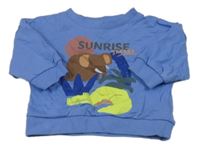 Modrá mikina so zvieratkami a nápisom Next