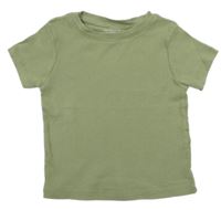 Khaki rebrované tričko Primark