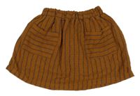 Hnedo-sivá pruhovaná sukňa Zara