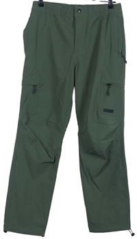 Pánské khaki šusťákové outdoorové kalhoty s kapsami H&M