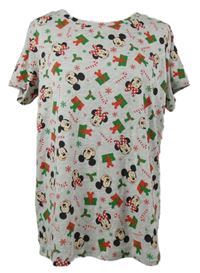 Nové - Dámské šedé vánoční tričko s Mickeym a Minnie Disney + George 