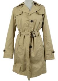 Dámský béžový šusťákový jarní kabát s páskem C&A