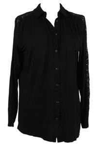 Dámská černá halenka s krajkou TU 