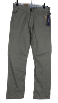 Nové - Pánské šedé plátěné chino kalhoty Mineral vel. 30S 