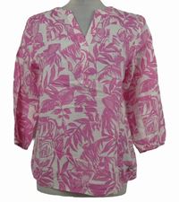 Dámska ružovo-biela vzorovaná ľanová blúzka Street One