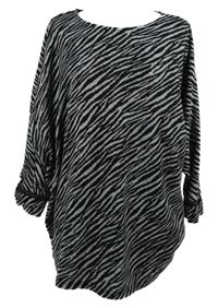 Dámská černo-šedá vzorovaná svetrová tunika Quiz 