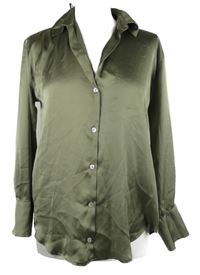 Dámská olivová saténová halenka Zara 