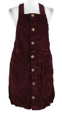 Nové - Dámské vínové manšestrové šaty Denim 