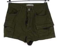 Dámske khaki rifľové kraťasy Denim